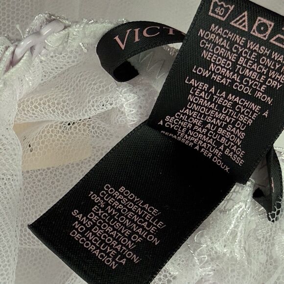 NEW Victoria's Secret Sheer Mesh Tulle Nightie Nightgown Pink Large - Picture 6 of 9